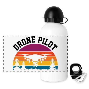 Pilote de drone - Gourde panoramique avec couvercle 500 ml - blanc - Devant