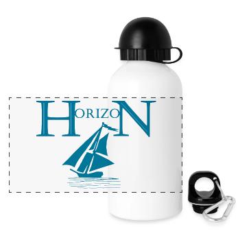 Boot und Horizont - Panorama Trinkflasche mit Deckel 500 ml - Weiß - Vorne