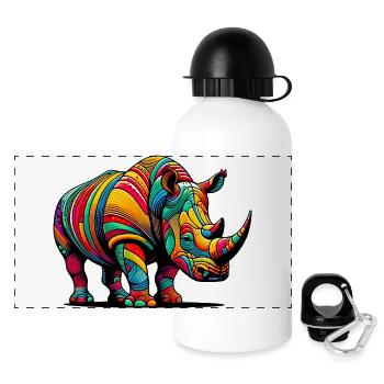Rhinoceros - Panoramic Thermal Bottle with Lid 500 ml - white - Front