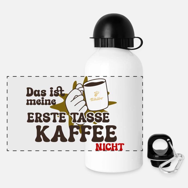 Funny coffee mug for coffee addicts - Panoramic Thermal Bottle with Lid 500 ml - white