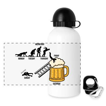 Design de bière amusant, parfait pour l’équipage de l’enterrement de vie de garçon - Gourde panoramique avec couvercle 500 ml - blanc - Devant
