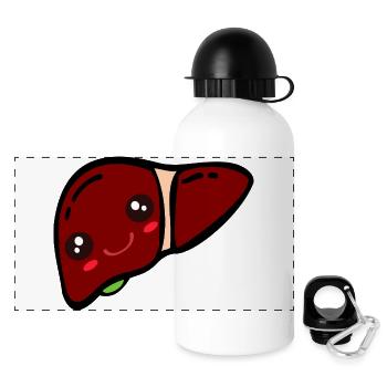 Foie de la vésicule biliaire - Gourde panoramique avec couvercle 500 ml - blanc - Devant
