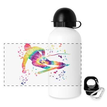 Alpine skiing Winter sports Nordic skiing - Panoramic Thermal Bottle with Lid 500 ml - white - Front