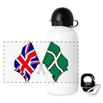 Devon & Great Britain Cross - Panoramic Thermal Bottle with Lid 500 ml - white - Front