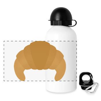 Croissant Pastry - Panoramic Thermal Bottle with Lid 500 ml - white - Front