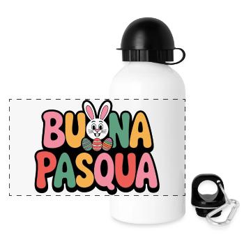 Frohes Osterhase - Panorama Trinkflasche mit Deckel 500 ml - Weiß - Vorne
