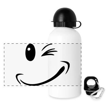 face funny smile smiley - Panoramic Thermal Bottle with Lid 500 ml - white - Front