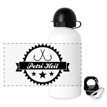 Petri Heil - Panorama Trinkflasche mit Deckel 500 ml - Weiß - Vorne