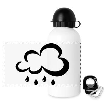 Nuage de pluie - Gourde panoramique avec couvercle 500 ml - blanc - Devant