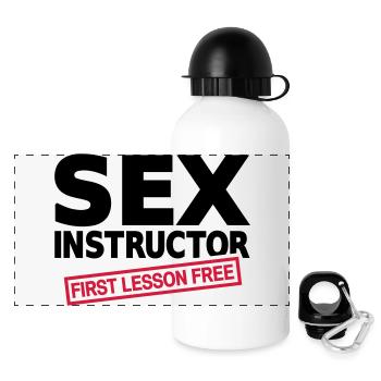 Sex Instructor - Gourde panoramique avec couvercle 500 ml - blanc - Devant