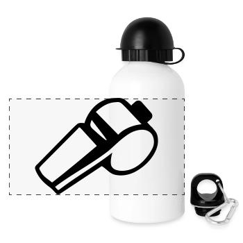 Trillerpfeife - Panorama Trinkflasche mit Deckel 500 ml - Weiß - Vorne