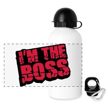 Cool I´m la conception de Logo Boss - Gourde panoramique avec couvercle 500 ml - blanc - Devant