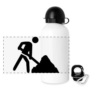 baustelle icon - Panorama Trinkflasche mit Deckel 500 ml - Weiß - Vorne