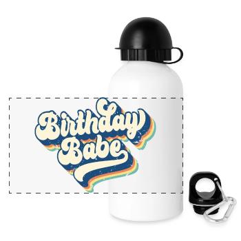 Birthday Babe Matching Group Birthday Party Gift - Panoramic Thermal Bottle with Lid 500 ml - white - Front