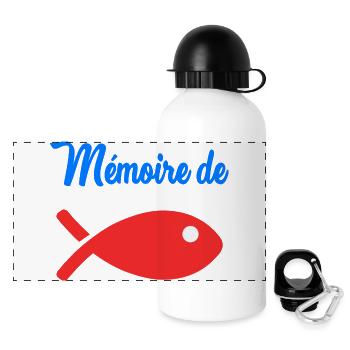 POISSON. MEMOIRE. HUMOUR - Gourde panoramique avec couvercle 500 ml - blanc - Devant