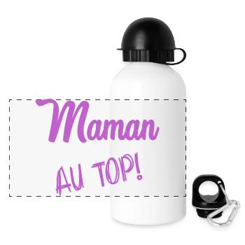 MAMAN. FÊTE DES MÈRES - Gourde panoramique avec couvercle 500 ml - blanc - Devant