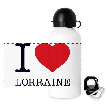 I LOVE LORRAINE Lothringen - Panorama Trinkflasche mit Deckel 500 ml - Weiß - Vorne