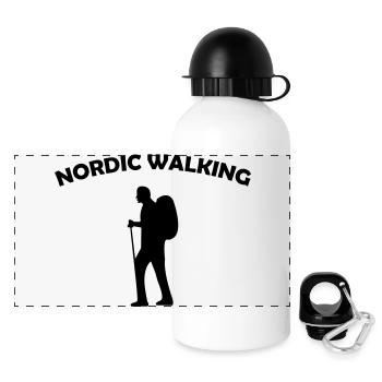 Pole walking - Panoramic Thermal Bottle with Lid 500 ml - white - Front