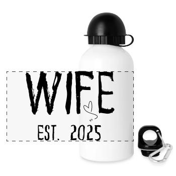 Ehefrau Est 2025 nur verheiratetes Paar Matching - Panorama Trinkflasche mit Deckel 500 ml - Weiß - Vorne