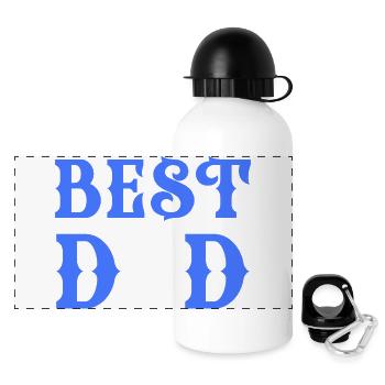 Meilleur Papa Fête des Pères Père Anniversaire Garçon Fille - Gourde panoramique avec couvercle 500 ml - blanc - Devant