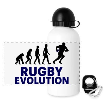 Motif sportif Rugby Evolution - Gourde panoramique avec couvercle 500 ml - blanc - Devant
