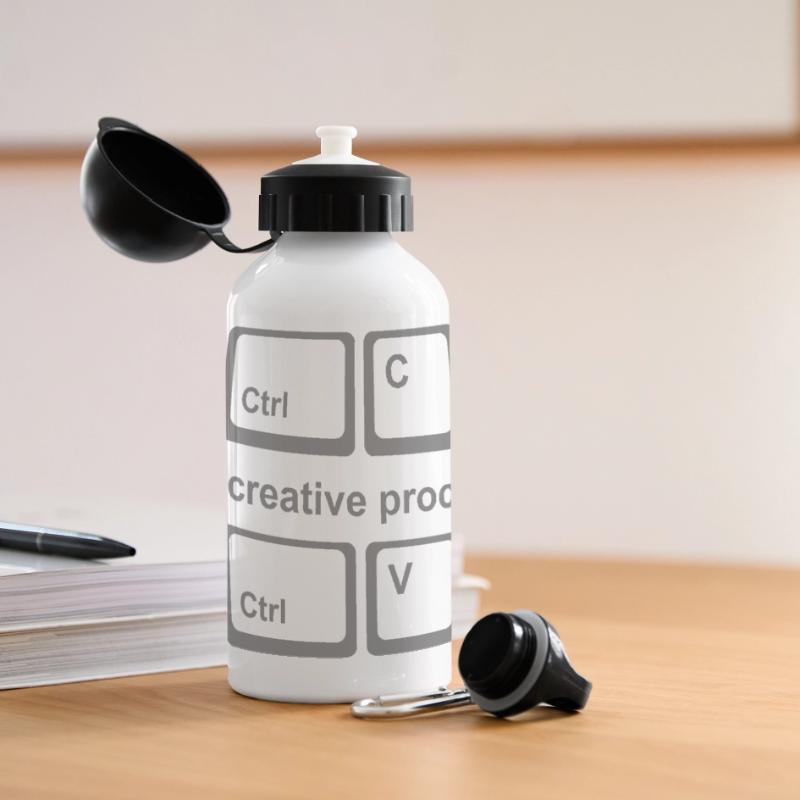 Copy Paste Shirt – Funny Coder & Designer Tee Panorama Trinkflasche mit Deckel 500 ml