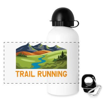 Trailrunning - Entfliehen Sie dem Gewöhnlichen - Panorama Trinkflasche mit Deckel 500 ml - Weiß - Vorne