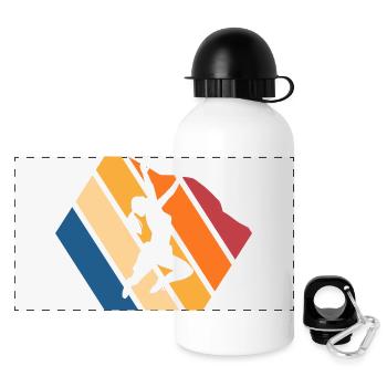 Silhouette dynamique de la danse de rue - Gourde panoramique avec couvercle 500 ml - blanc - Devant