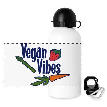 Vegan Vibes Veggie Trio - Panoramic Thermal Bottle with Lid 500 ml - white - Front