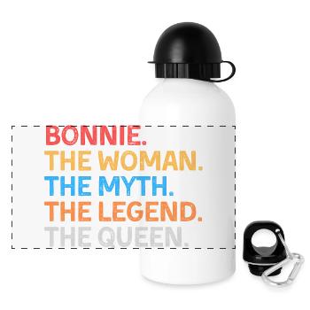 Bonnie Die Frau Der Mythos Die Legende Die Königin - Panorama Trinkflasche mit Deckel 500 ml - Weiß - Vorne