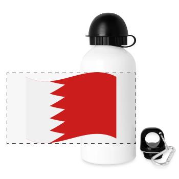 Drapeau de Bahreïn - Gourde panoramique avec couvercle 500 ml - blanc - Devant