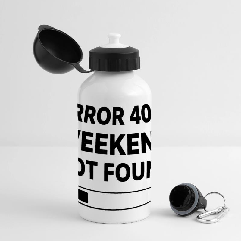 ERROR 404: WEEKEND NOT FOUND | Funny Office & Work Panoramic Thermal Bottle with Lid 500 ml