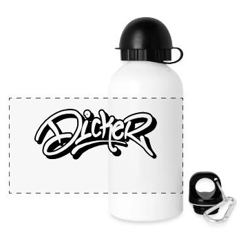 Dicker Tag - Panorama Trinkflasche mit Deckel 500 ml - Weiß - Vorne