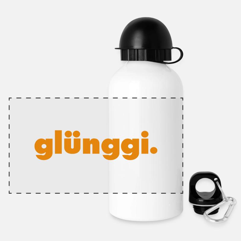 glünggi. - Panorama Trinkflasche mit Deckel 500 ml - Weiß