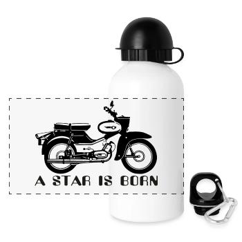 Simson Star is Born - Panorama Trinkflasche mit Deckel 500 ml - Weiß - Vorne