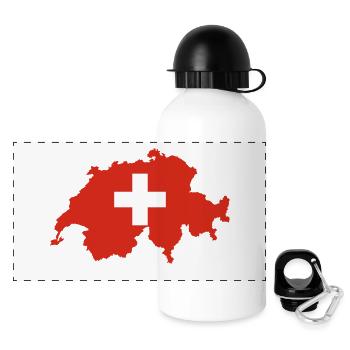 Schweiz - Panorama Trinkflasche mit Deckel 500 ml - Weiß - Vorne