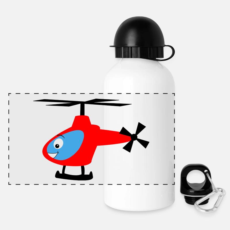 Hélicoptères pour enfants - Helicopter - Gourde panoramique avec couvercle 500 ml - blanc