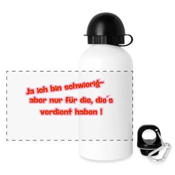 Ich bin schwierig :P - Panorama Trinkflasche mit Deckel 500 ml - Weiß - Vorne