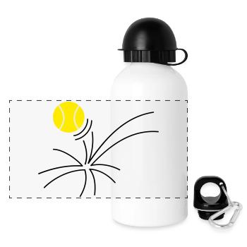 tennis as (3c) - Panorama Trinkflasche mit Deckel 500 ml - Weiß - Vorne