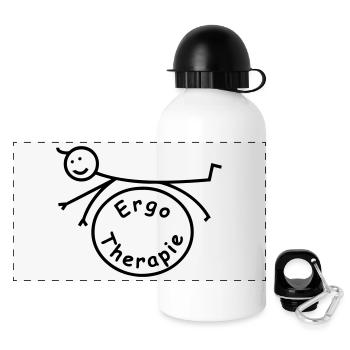Ergotherapie klassisch - Panorama Trinkflasche mit Deckel 500 ml - Weiß - Vorne