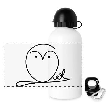 Owl signature - Panoramic Thermal Bottle with Lid 500 ml - white - Front