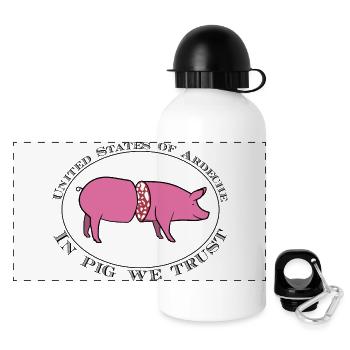IN PIG WE TRUST - Gourde panoramique avec couvercle 500 ml - blanc - Devant