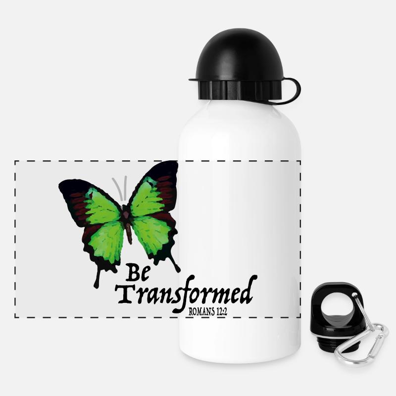 Be Transformed Cristian - Panorama Trinkflasche mit Deckel 500 ml - Weiß