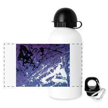 Abstrakt - Panorama Trinkflasche mit Deckel 500 ml - Weiß - Vorne