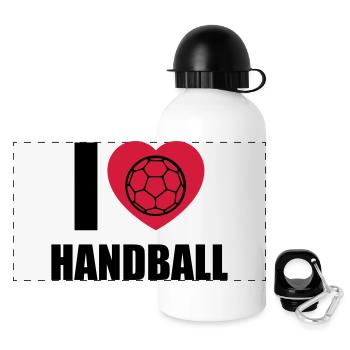ich liebe handball - Panorama Trinkflasche mit Deckel 500 ml - Weiß - Vorne