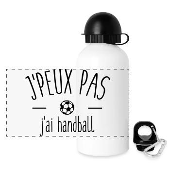 I can not I have handball - Panoramic Thermal Bottle with Lid 500 ml - white - Front