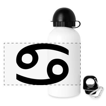 signe astrologique cancer - Gourde panoramique avec couvercle 500 ml - blanc - Devant