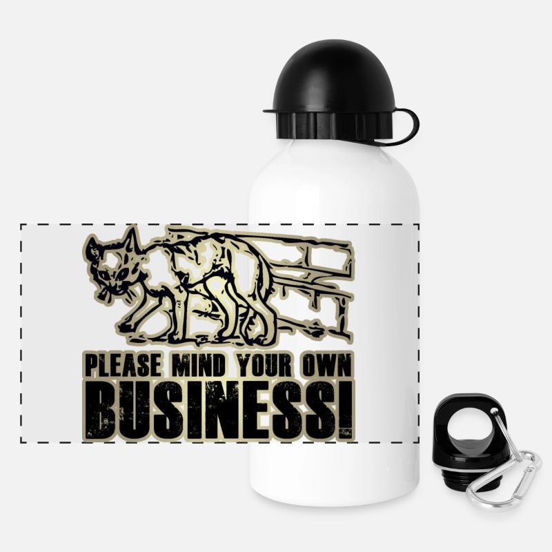 Please mind your own Business! - Panorama Trinkflasche mit Deckel 500 ml - Weiß