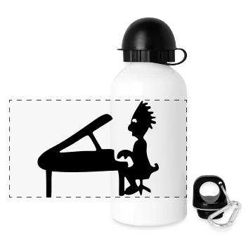 piano - Gourde panoramique avec couvercle 500 ml - blanc - Devant