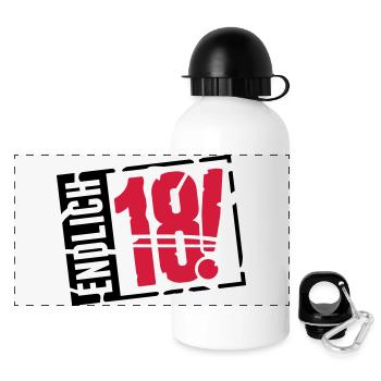 endlich_18_g2 - Panorama Trinkflasche mit Deckel 500 ml - Weiß - Vorne